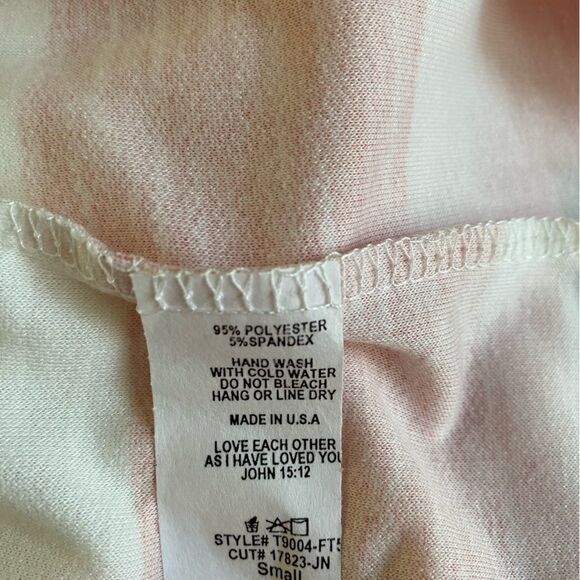 Pink & White Striped Dolman Sleeve Dress Size S - Picture 5 of 6